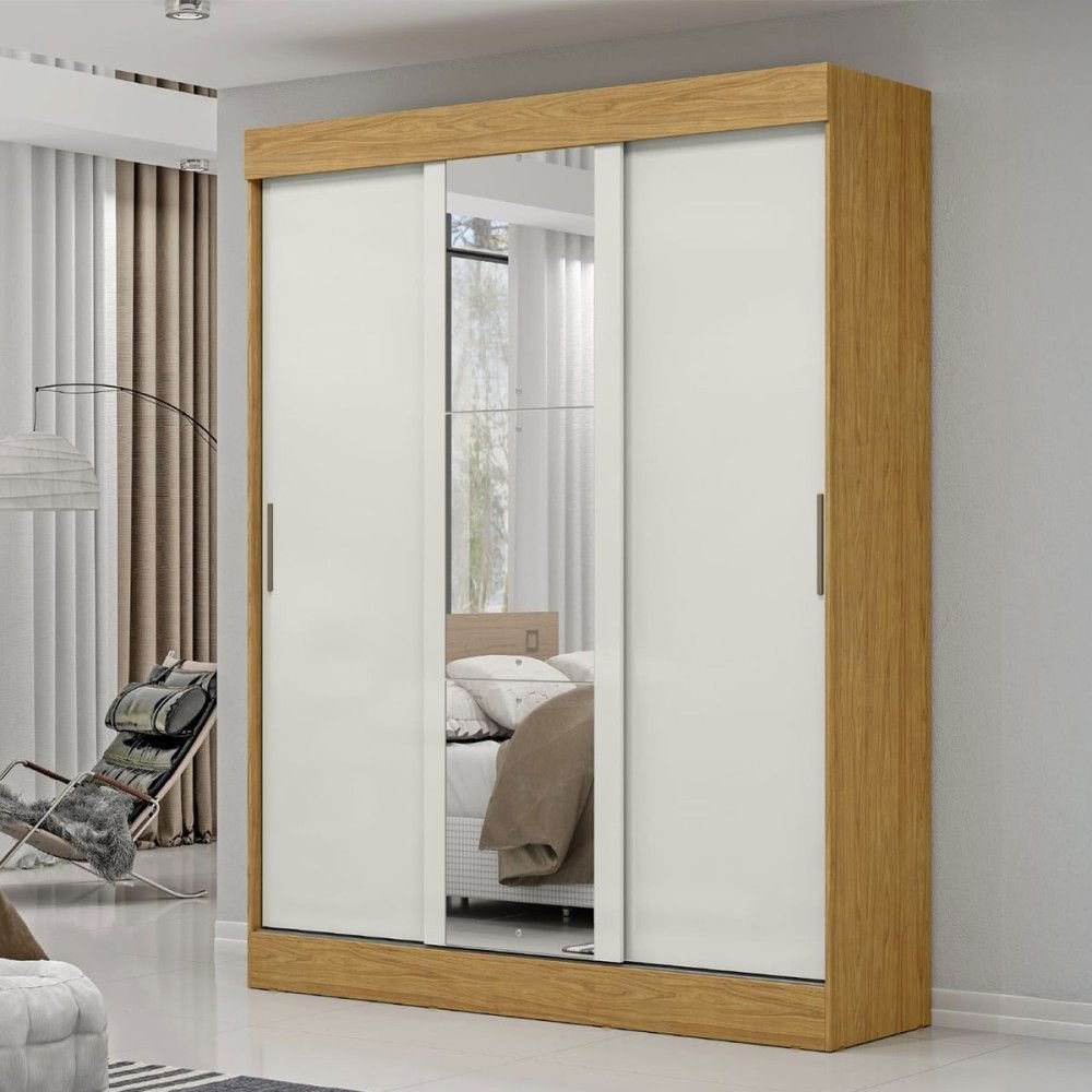 Guarda-roupa Casal Sirius 3 Portas 2 Gavetas com Espelho Marrocos