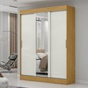 Ver imagem 2 de Guarda-roupa Casal Sirius 3 Portas 2 Gavetas com Espelho Marrocos/off White - Mx Móveis