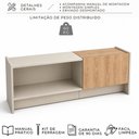 Ver imagem 5 de Rack TV 155cm com 1 Porta Basculante e Rodapé Off White Byhouse