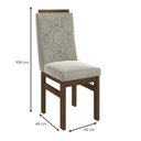 Ver imagem 4 de Conjunto Sala de Jantar Mesa 90x120cm Tampo Vidro com 4 Cadeiras Madeira Maciça Tecido Joli