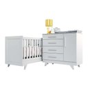 Ver imagem 4 de Quarto de Bebê com Berço 2 em 1 e Cômoda 100% MDF Retrô Kakau Espresso Móveis