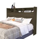 Ver imagem 4 de Cabeceira Melissa Castanho para Box Queen 160cm de Mdf com Nichos e Prateleiras