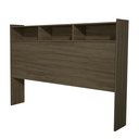 Ver imagem 5 de Cabeceira Melissa Castanho para Box Queen 160cm de Mdf com Nichos e Prateleiras