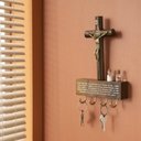Ver imagem 2 de Porta Chaves Crucifixo Medalha de São Bento Parede Oração do Lar
