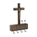 Ver imagem 3 de Porta Chaves Crucifixo Medalha de São Bento Parede Oração do Lar