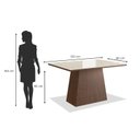 Ver imagem 5 de Conjunto Sala de Jantar Mesa 90x120cm Tampo Vidro com 4 Cadeiras Madeira Maciça Tecido Joli Marrom/Tabaco/Off White