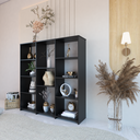Ver imagem 4 de Estante de Livros 136CMX137,5cm Baixa 11 Prateleiras London Yescasa Preto