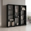 Ver imagem 1 de Estante de Livros 136CMX137,5cm Baixa 11 Prateleiras London Yescasa Preto