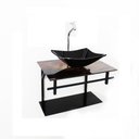 Ver imagem 1 de Gabinete de Vidro para Banheiro 60cm Retangular Ap Slim Madeira Rústica