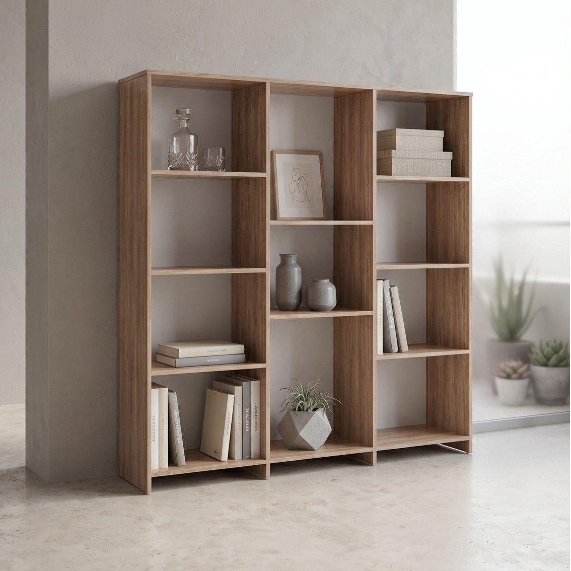 Estante de Livros 136cmx137,5cm Baixa 11 Prateleiras London