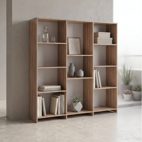 Estante de Livros 136cmx137,5cm Baixa 11 Prateleiras London YesCasa