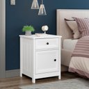 Ver imagem 1 de Mesa de Cabeceira para Quarto Gaveta 1 Porta 44,6cm x 60,4cm Americana Branco