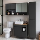 Ver imagem 1 de Conjunto para Banheiro Modulado 148cm com 4 Peças Gabinete Suspenso com Cuba Bangladesh