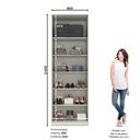 Ver imagem 7 de Guarda Roupa 2 Portas com Cabideiro e Espelho Predileto Branco/Areia HP