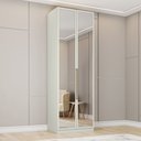 Ver imagem 1 de Guarda Roupa 2 Portas com Cabideiro e Espelho Predileto Branco/Areia HP