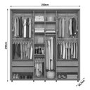 Ver imagem 2 de Guarda Roupa Monet 2 Portas de Correr 4 Gavetas Cinamomo Madetec