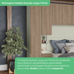 Guarda Roupa 1 Porta com 6 Prateleiras   - 6