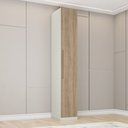 Ver imagem 1 de Guarda Roupa 1 Porta com 6 Prateleiras Marrom/Areia HP/Jequitiba