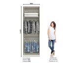 Ver imagem 3 de Guarda Roupa 2 Portas com Cabideiro e Espelho Predileto Marrom/Areia HP/Jequitibá