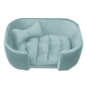 Cama para Cachorro Pet Sofá Gato Pé Palito Caminha Confortável com Almofada Veludo Acqua Costa - 2