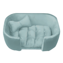 Ver imagem 2 de Cama para Cachorro Pet Sofá Gato Pé Palito Caminha Confortável com Almofada Veludo Acqua Costa