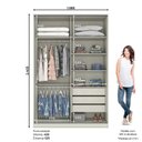Ver imagem 3 de Guarda Roupa Solteiro 2 Portas 3 Gavetas Predileto