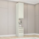 Ver imagem 2 de Mesa de Cabeceira 3 Gavetas e 1 Porta Branco Seletto