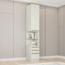 Ver imagem 1 de Mesa de Cabeceira 3 Gavetas e 1 Porta Branco Seletto