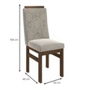 Ver imagem 4 de Conjunto Sala de Jantar Mesa 90x120cm Tampo Vidro com 4 Cadeiras Madeira Maciça Tecido Joli Cinza/Tabaco/Preto