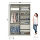 Ver imagem 4 de Guarda Roupa Solteiro 2 Portas 3 Gavetas Predileto Marrom/Areia HP/Jequitibá