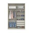 Ver imagem 5 de Guarda Roupa Solteiro 2 Portas 3 Gavetas Predileto Marrom/Areia HP/Jequitibá