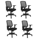 Ver imagem 1 de Kit com 4 Cadeiras de Escritório Diretor Giratória Office Ávila Preto Rivatti