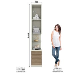 Mesa de Cabeceira 1 Porta e 3 Gavetas Seletto  - 5
