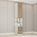 Ver imagem 1 de Mesa de Cabeceira 3 Gavetas e 1 Porta Areia Seletto Marrom