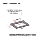 Ver imagem 2 de Tampo de 70cm X 54,5cm para Cooktop 4 Bocas com Furo de 50cm X 35cm Luciane Móveis