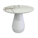 Ver imagem 3 de Mesa de Jantar Cone Balonê Redonda 80 cm Tampo Marmorizado Calacata Base Branca Mesa de Jantar Cone