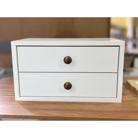 Mesa Cabeceira Suspensa 25cm MDF Branco 2 Gavetas Enviada Montada