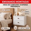 Ver imagem 3 de Kit 2 Mesas de Cabeceira Suspensas 40cm com 2 Gavetas MDF 15mm Branco Mesa de Cabeceira Já Montadas
