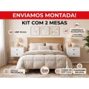 Ver imagem 4 de Kit 2 Mesas de Cabeceira Suspensas 40cm com 2 Gavetas MDF 15mm Branco Mesa de Cabeceira Já Montadas