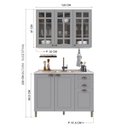 Ver imagem 6 de Cozinha 2 Peças Balcão 1,20m (sem Tampo) e Armário 3 Portas de Vidro Titânio Fosco Amoudi