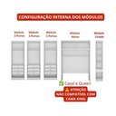 Ver imagem 4 de Guarda Roupa Modulado Casal Safira Linear 11 Portas 10 Gavetas MDF Fosco Branco