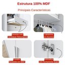 Ver imagem 3 de Guarda Roupa Modulado Casal Safira Linear 11 Portas 10 Gavetas MDF Fosco Branco