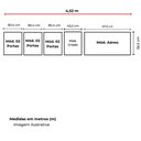 Ver imagem 2 de Guarda Roupa Modulado Casal Safira Linear 11 Portas 10 Gavetas MDF Fosco Branco