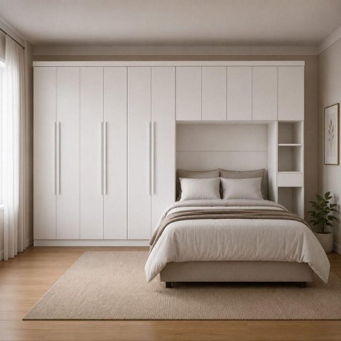 Guarda Roupa Modulado Casal Safira Linear 11 Portas 10 Gavetas MDF Fosco Branco