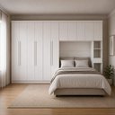 Ver imagem 1 de Guarda Roupa Modulado Casal Safira Linear 11 Portas 10 Gavetas MDF Fosco Branco
