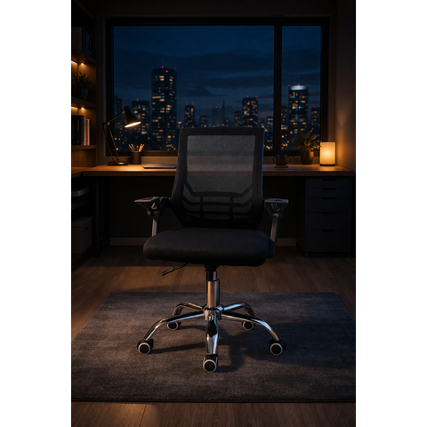 Cadeira Secretária Giratória Mesh Braço Flexível Best Chair Preta