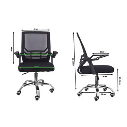 Cadeira Secretária Giratória Mesh Braço Flexível Best Chair Preta - 5