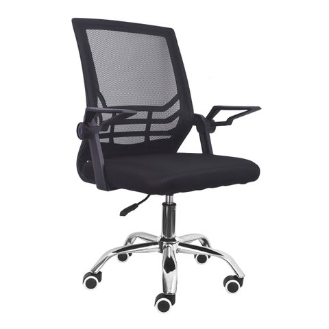 Cadeira Secretária Giratória Mesh Braço Flexível Best Chair Preta