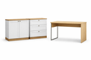 Ver imagem 2 de Conjunto Office Mesa e 2 Balcões Infinity Savana/Branco