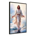 Ver imagem 2 de Quadro Decorativo Jesus sobre As Águas Cor:moldura Preta;título:52x77 com Vidro Acrílico